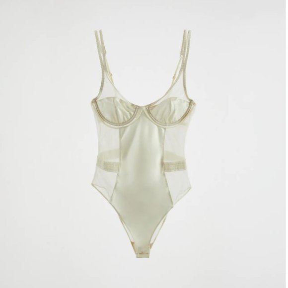 Zara Other - Zara Combination Tulle Bodysuit 32B